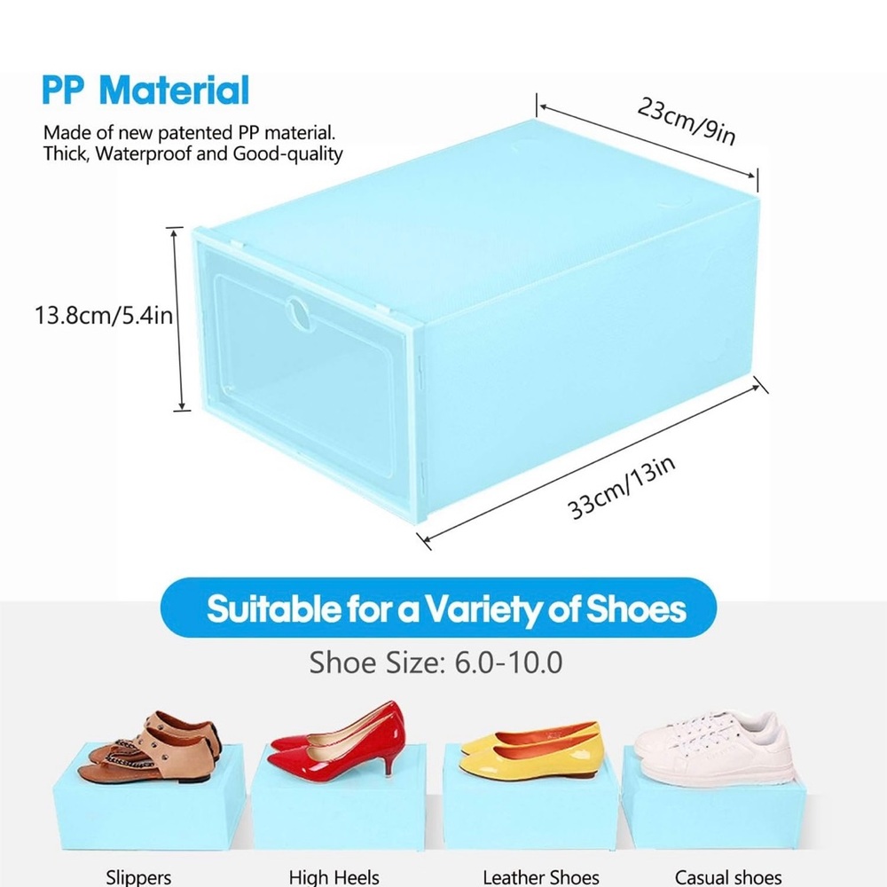 Blue Stackable Shoe Storage Organizer - Picture 2 of 3